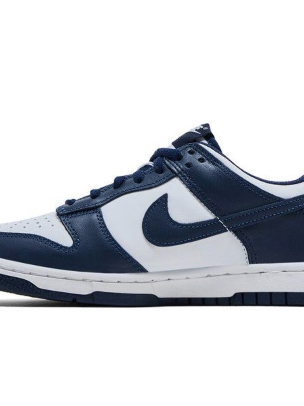 Nike Low-Top Leather Sneakers in White and Navy - Picture 4 of 5